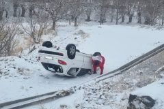 واژگونی خودروی ۲۰۷ در جاده تفرش به سلفچگان با یک مصدوم